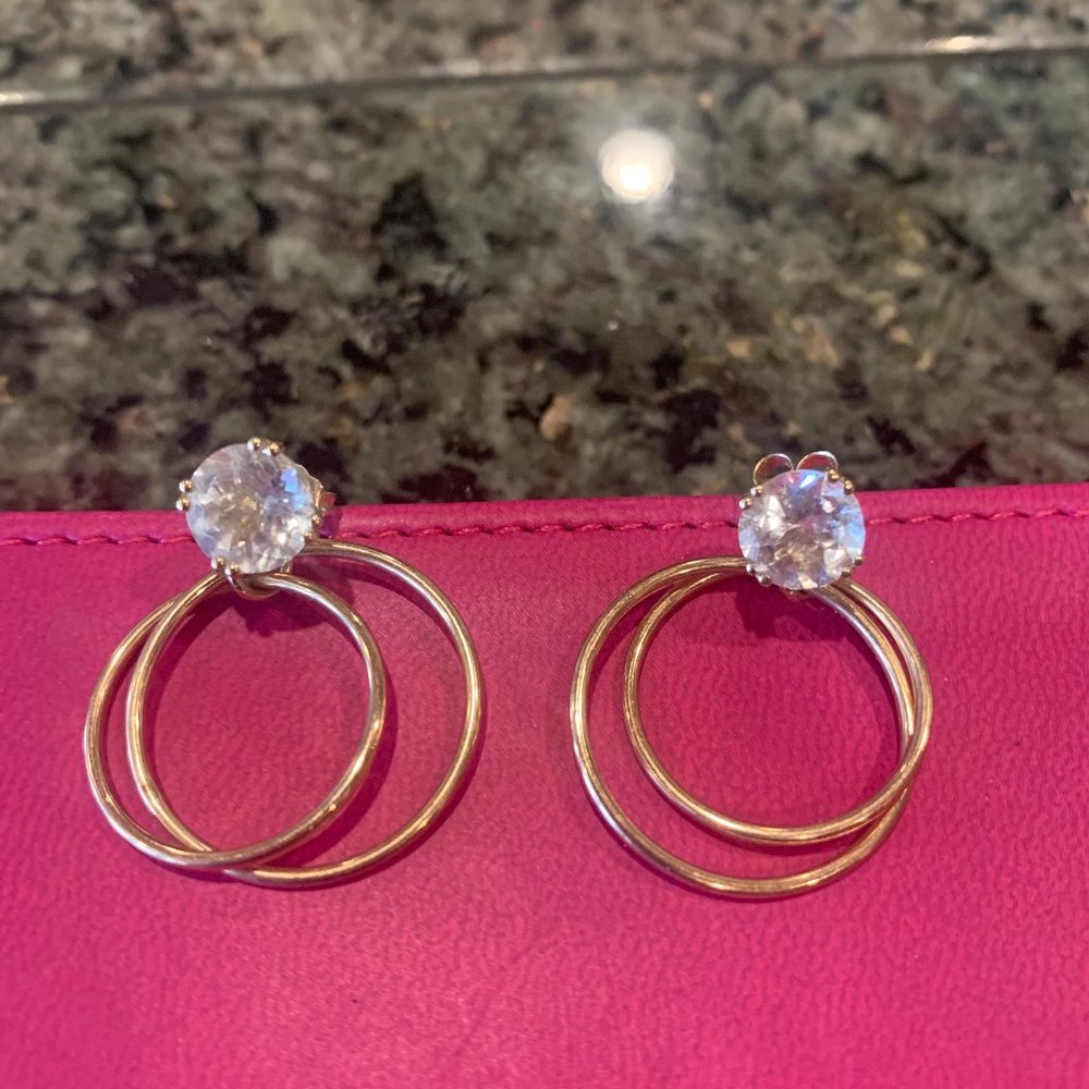 Adorable Hoop Earrings with Diamonique studs